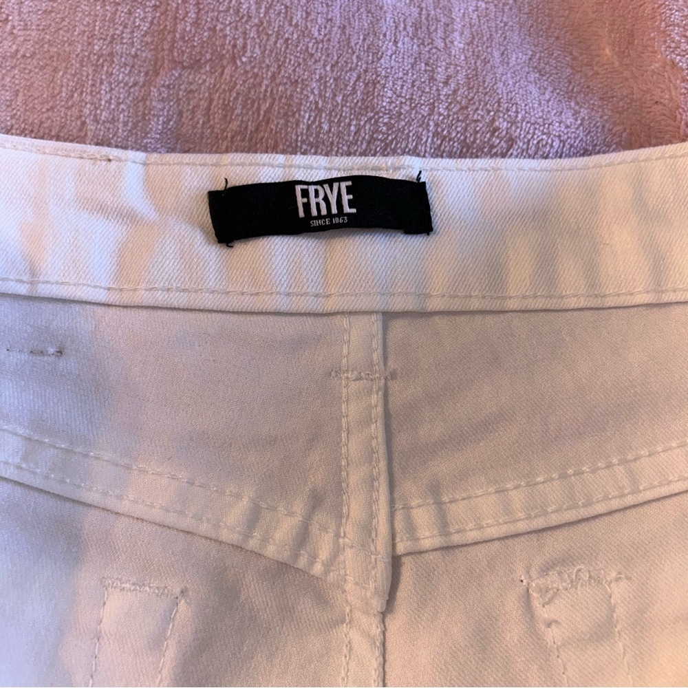 Frye white denim straight leg jeans size 8/29 pockets - Picture 5 of 10
